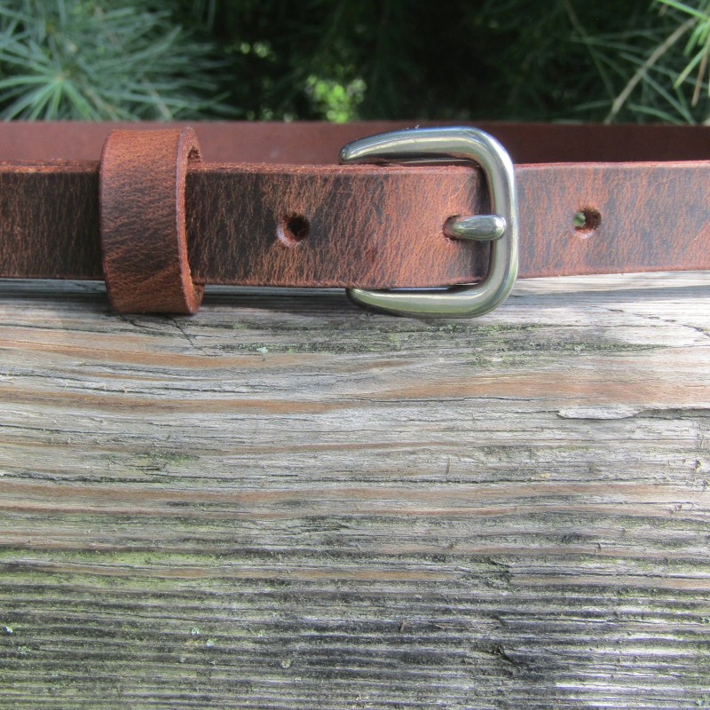 Water Buffalo Leather narrow belt, Made in USA , 3/4"  wide belt, leather belt, narrow leather belt, skinny leather belt, custom belt