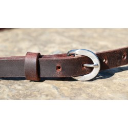 Slim Water Buffalo Leather Belt - 3/4 inch Wide, Made in USA, Customizable, Narrow Design