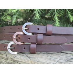 3/4" wide Leather belt Narrow belt Full Grain leather belt Handmade belt Woman leather belt Skinny Leather belt Dark brown leather belt