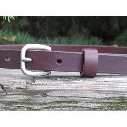 3/4" wide Dark brown Bridle Leather belt, narrow belt, Full Grain leather belt, handmade belt, womens leather belt,Skinny Leather belt