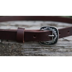 3/4" wide Dark brown Bridle Leather belt, narrow belt, Full Grain leather belt, handmade belt, womens leather belt,Skinny Leather belt