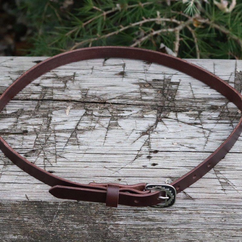 3/4" wide Dark brown Bridle Leather belt, narrow belt, Full Grain leather belt, handmade belt, womens leather belt,Skinny Leather belt